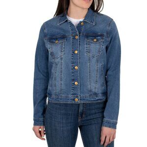 Seven7 Denim Jacket Women's XS Kramer Medium Wash Button Closure Pockets NWT